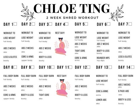 chloe ting shred workout schedule.